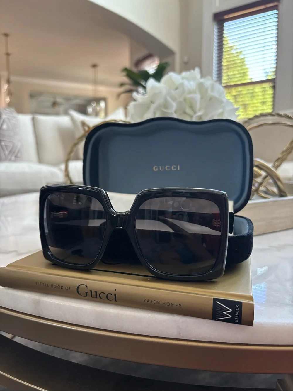 Gucci Black Square Oversized Sunglasses